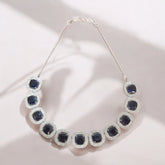 Luxurious Sapphire-Inspired Necklace & Earring Set